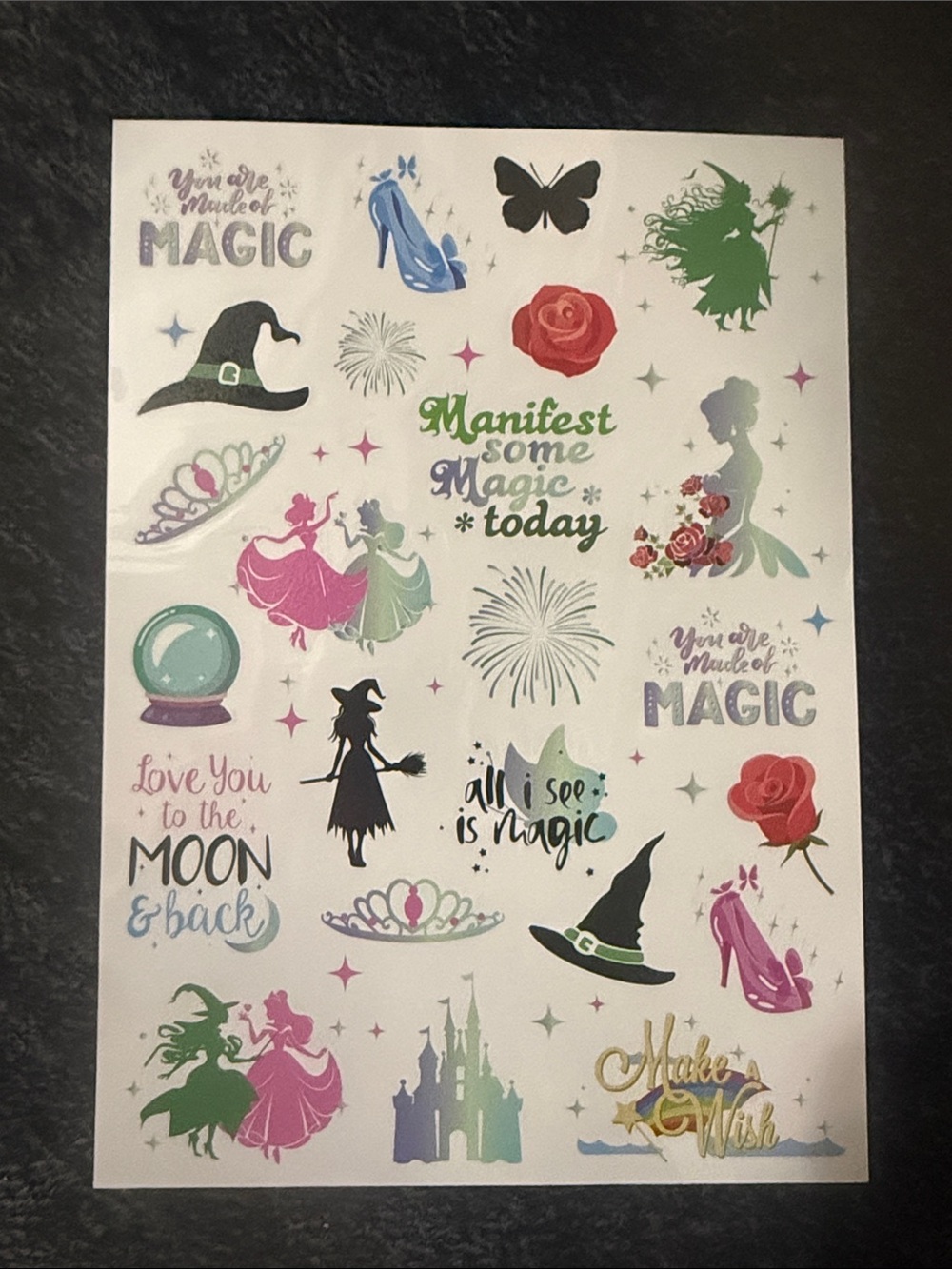 Magic-Themed Sticker Sheet for Party Favors - Multicolor
